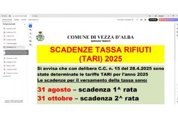 Scadenze pagamento Tassa rifiuti  2025